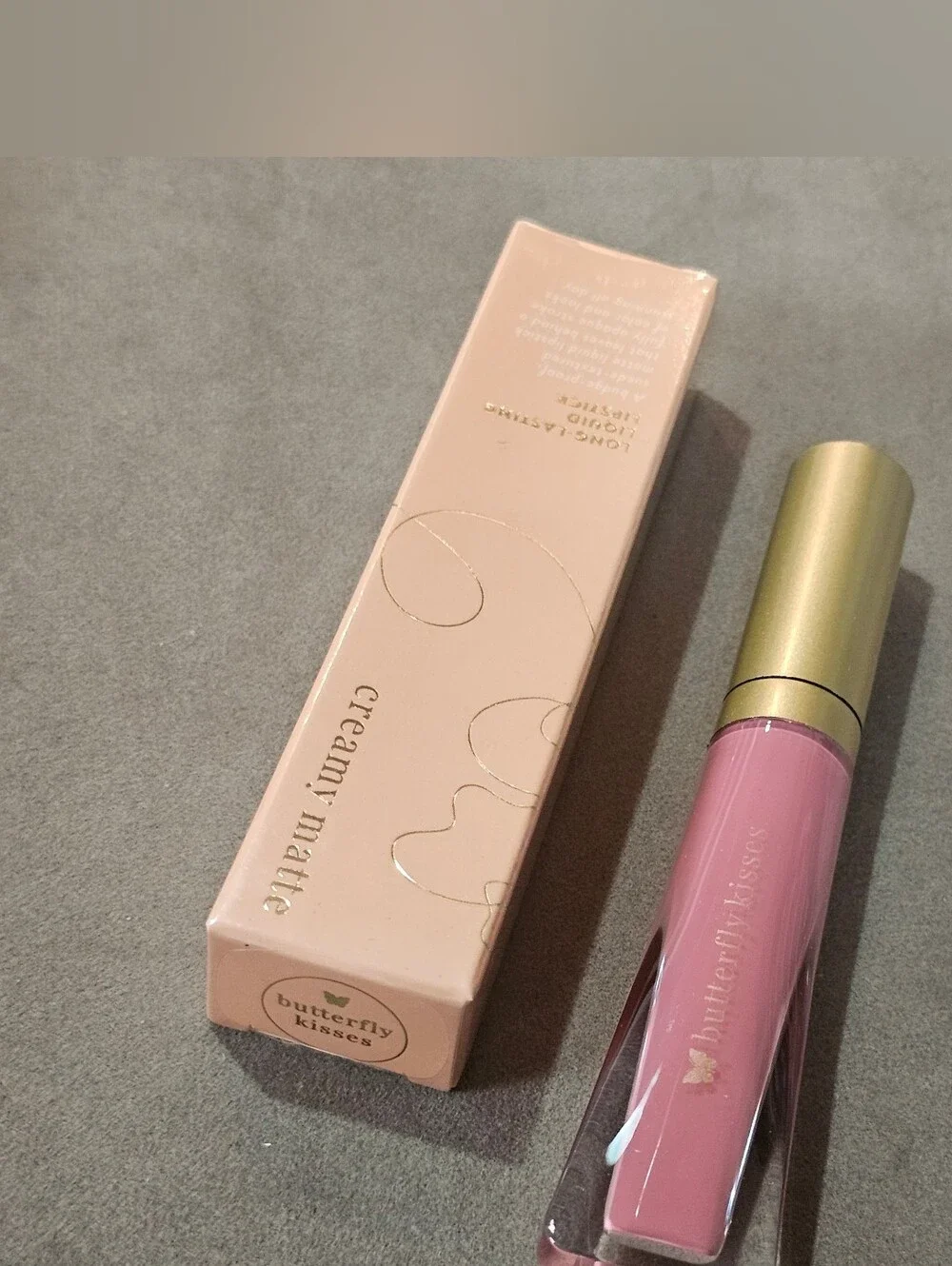 Butterfly Kisses Matte Creamy Lipstick - Longwear Waterproof - (ROSE)